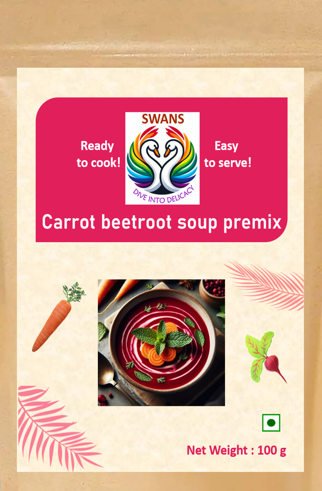 Carrot beetroot soup premix